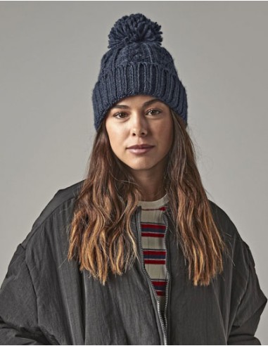 BEE-B480-Cable Knit Melange Beanie
